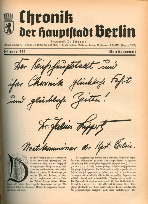 Titelblatt des Einleitungsheftes 1936. In: Amtsblatt der Stadt Berlin, 77. Jg. (1936), Beilage