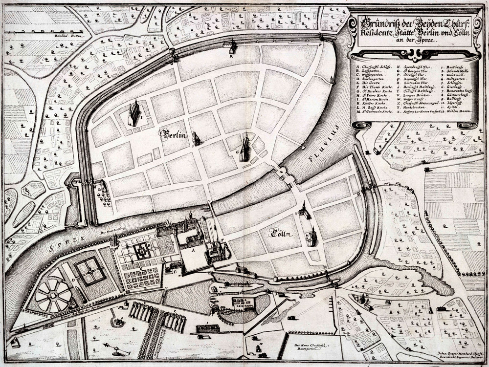 Stadtplan von Berlin von 1652,Landesarchiv Berlin, F Rep. 270, A Nr. 9
