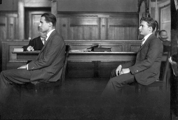 Franz und Erich Sass vor Gericht